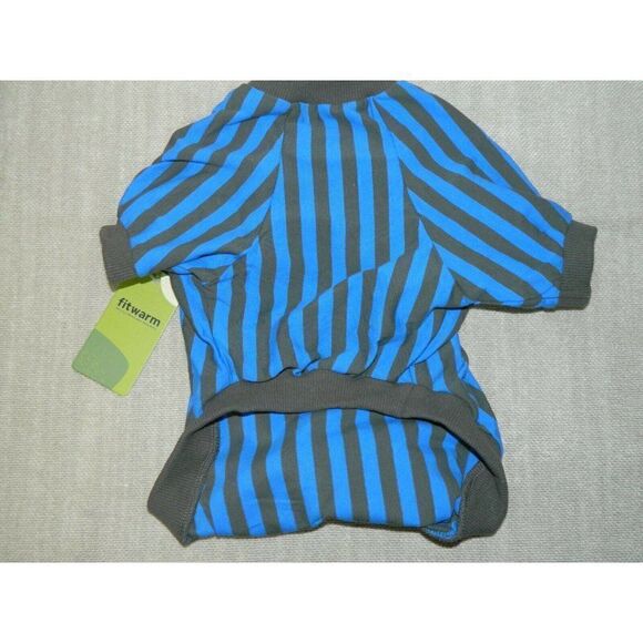 Fitwarm Stretchy Lightweight Cotton Dog Stripped T-Shirt 14" Back Length - Picture 4 of 7